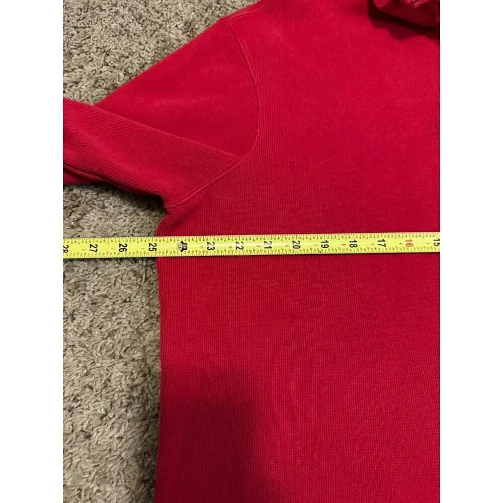 POLO RALPH LAUREN VTG Men Sweater Red Pony Quarter Zip Knit Sweatshirt Preppy XL